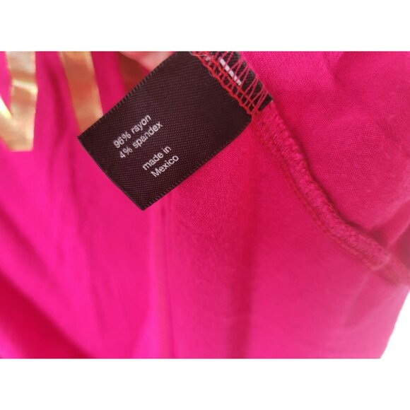 Lane Bryant Women Top 18 20 Plus Tee Short Sleeve Pink Love Wins PIN29E - Picture 7 of 8